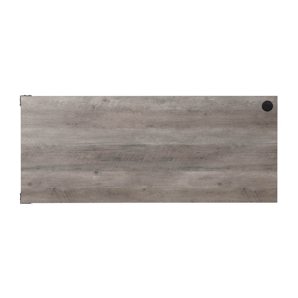 Zakwani Writing Desk-Table, Gray Oak & Black