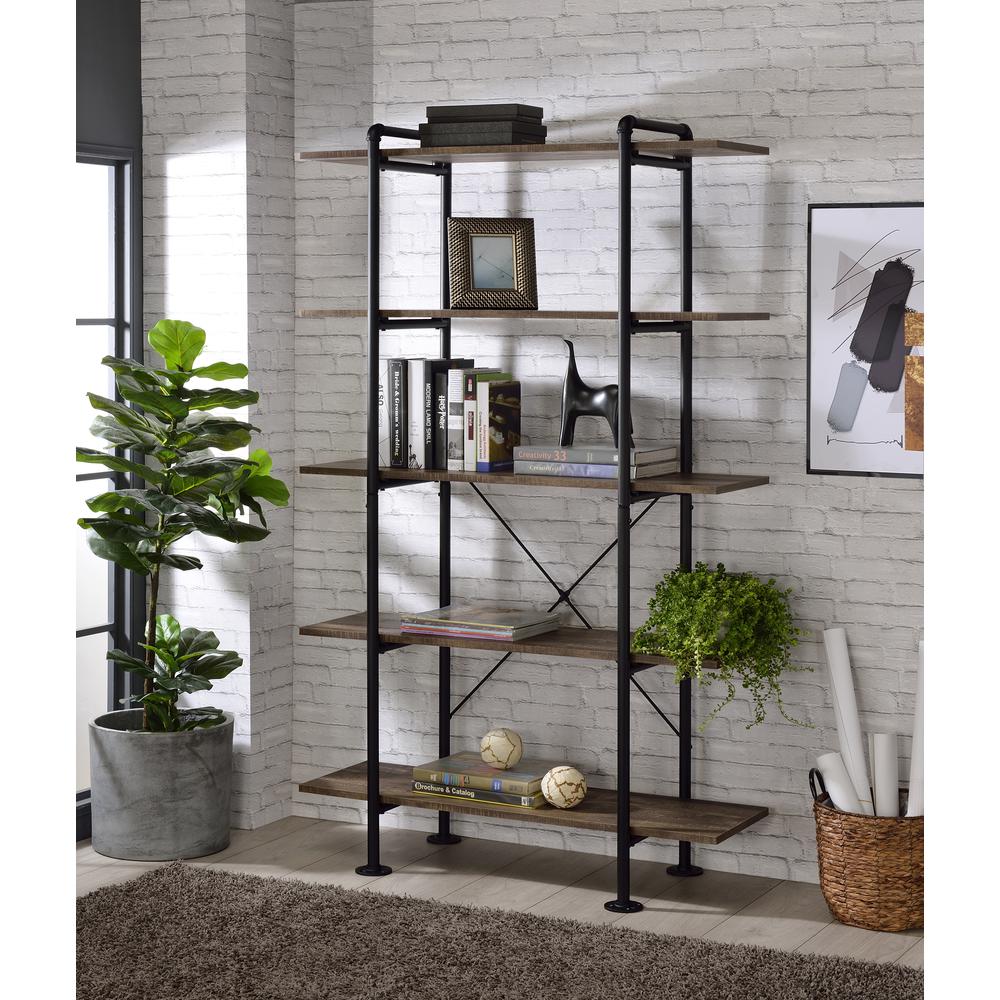 Nefo BookShelf, Rustic Oak & Black