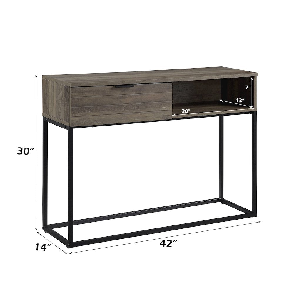 Galeno Writing Desk, Rustic Oak & Black