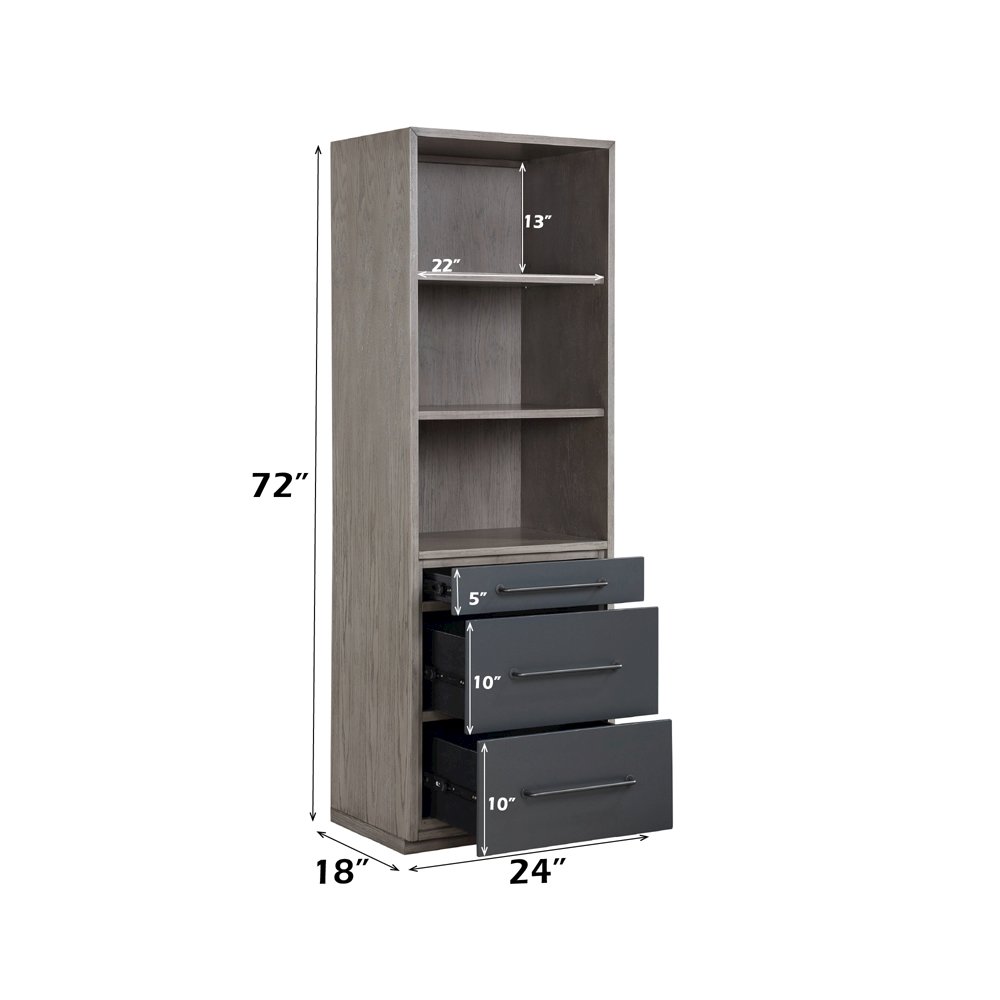 Estevon Bookcase, Gray Oak