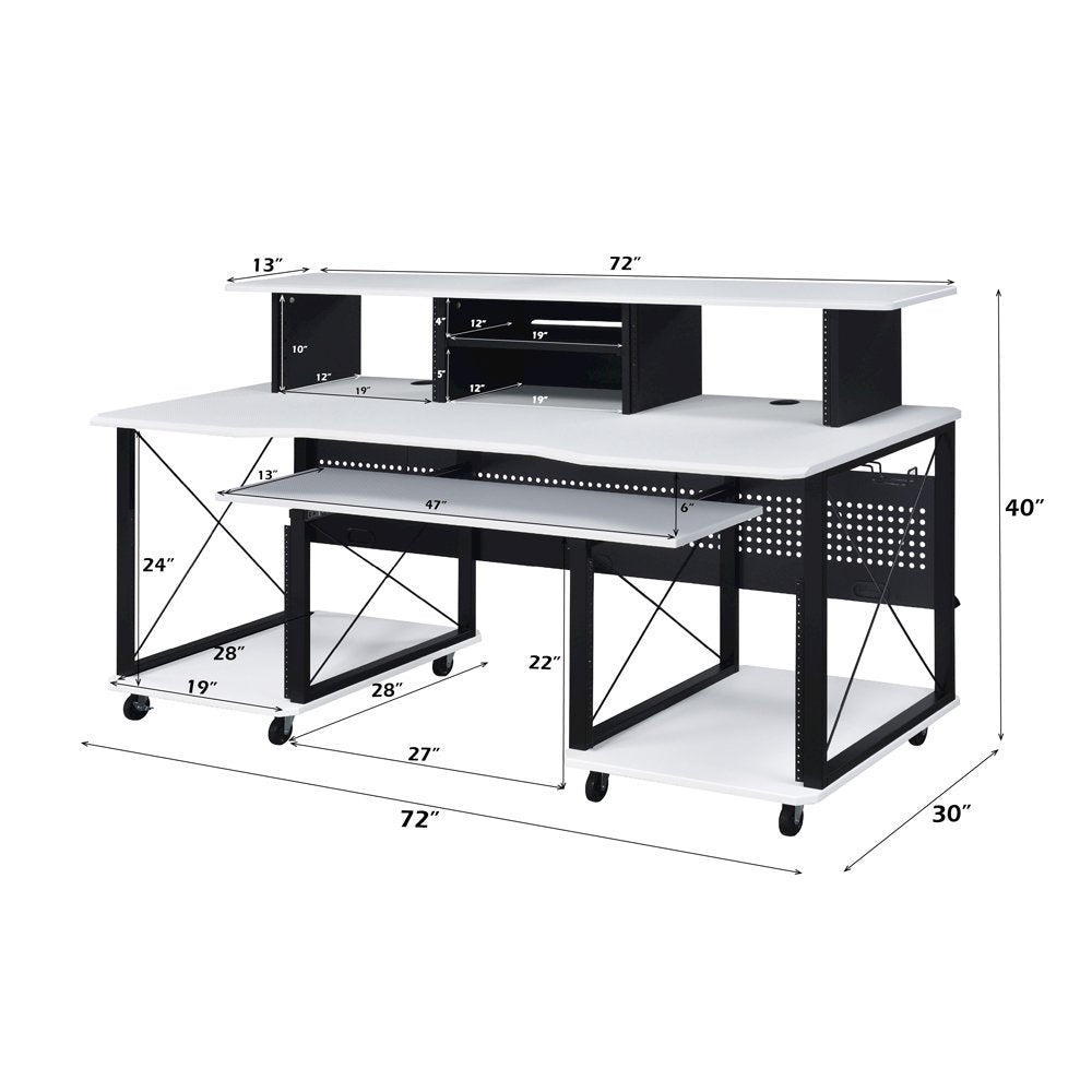 Megara Music Desk, White & Black