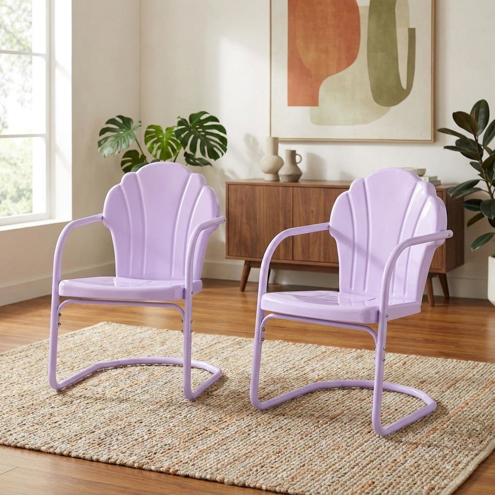 Retro Outdoor Chair Set with 2 Casual Side Chairs for Patio Garden Relaxation