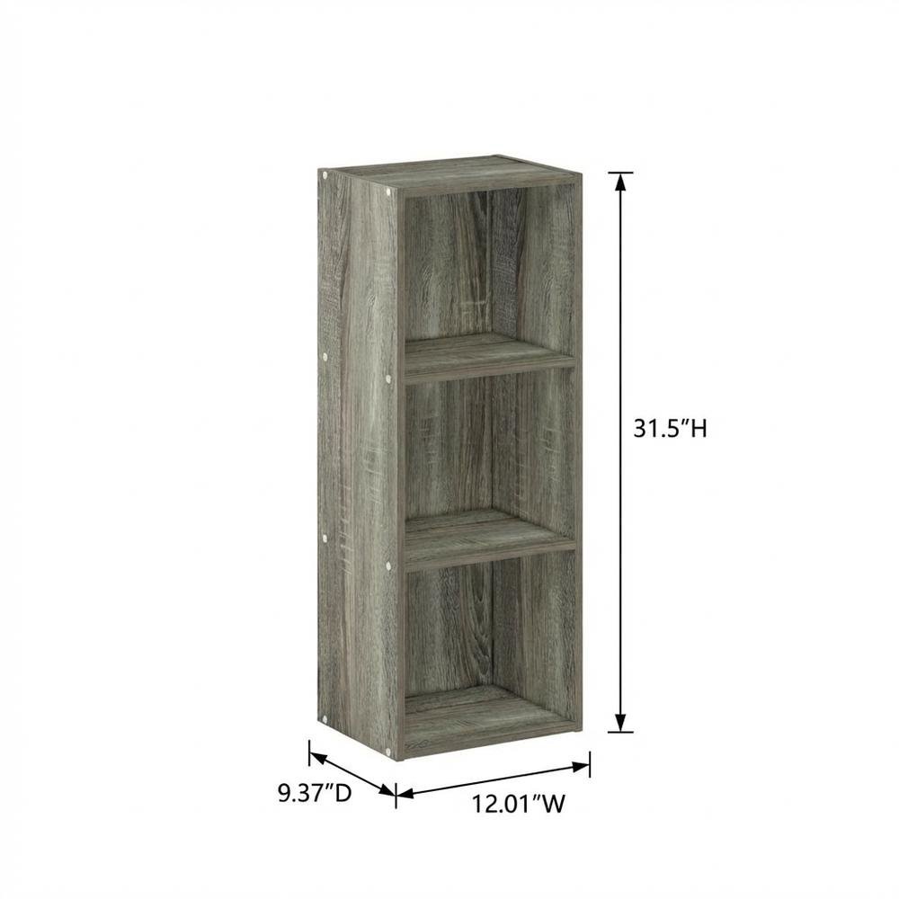 3-Tier Open Shelf Bookcase with No Tool Assembly