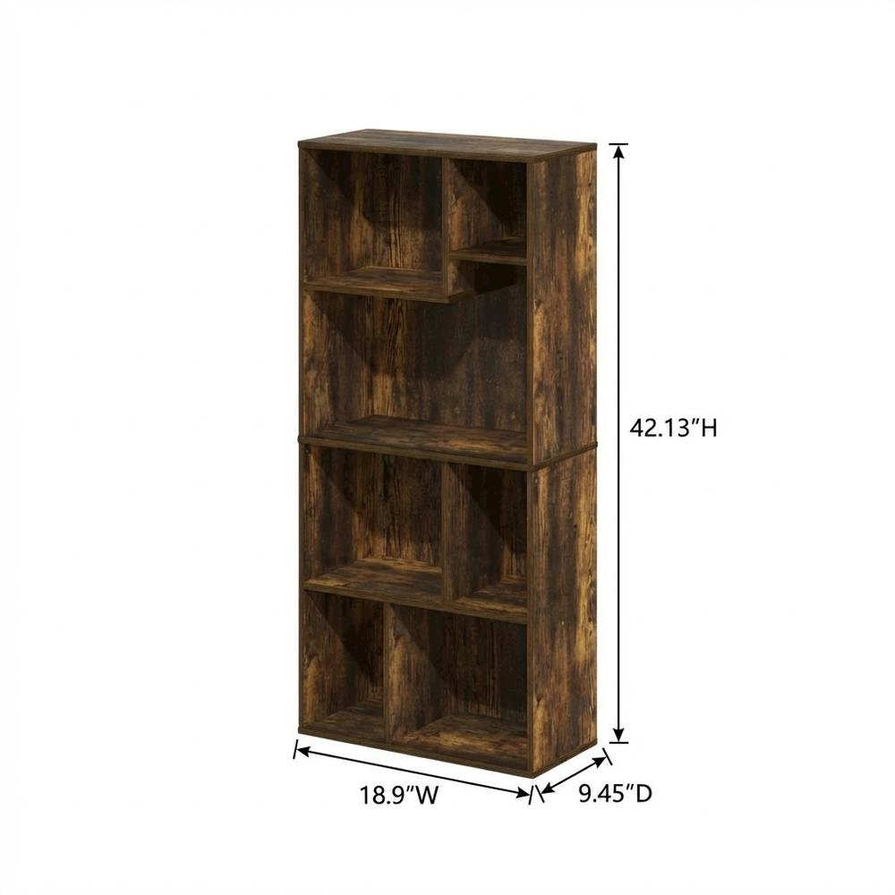 7-Cube Irregular Bookcase with Storage Organizer and Modern Design