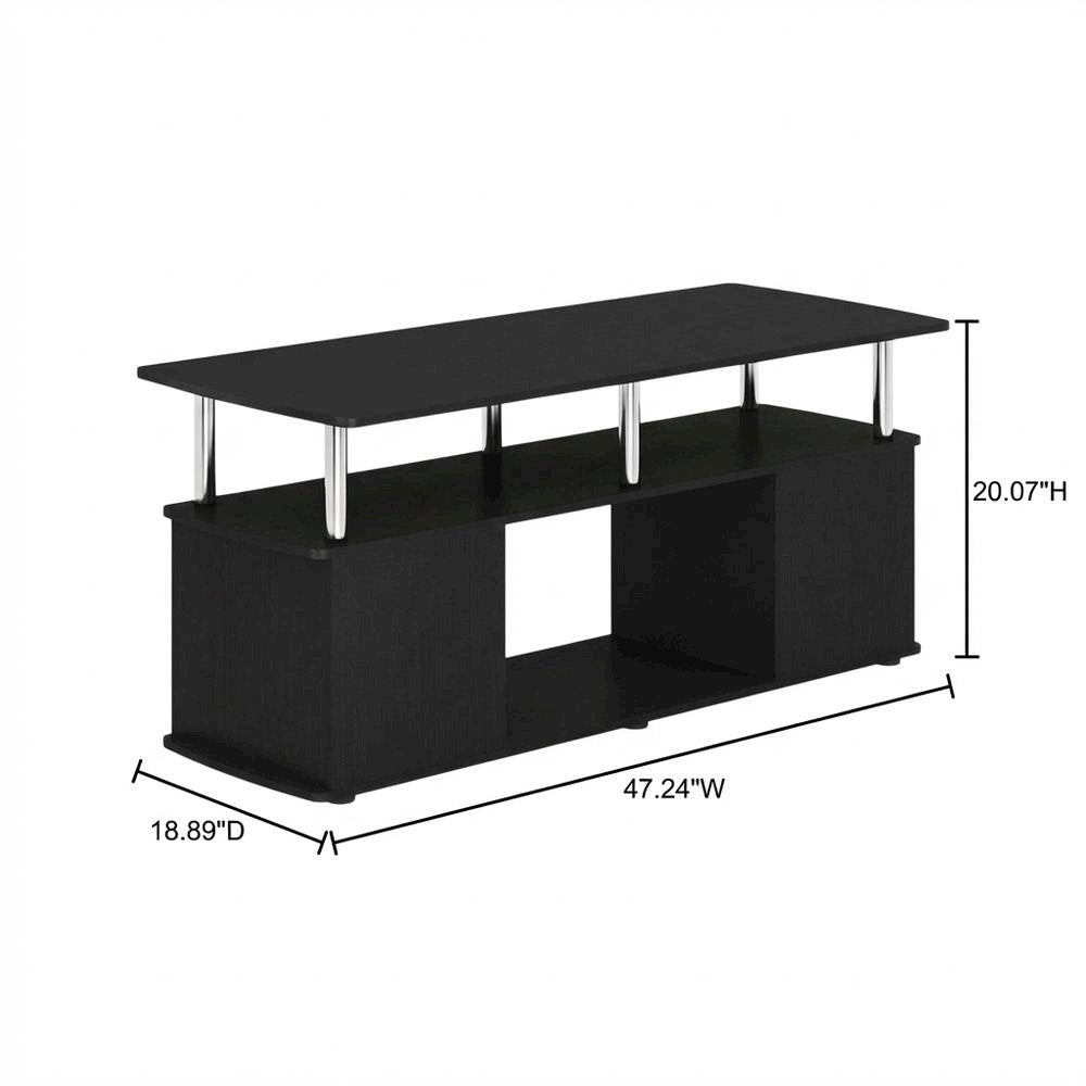 Dark Americano TV Stand for TVs up to 50 Inches with Open Shelves, Storage