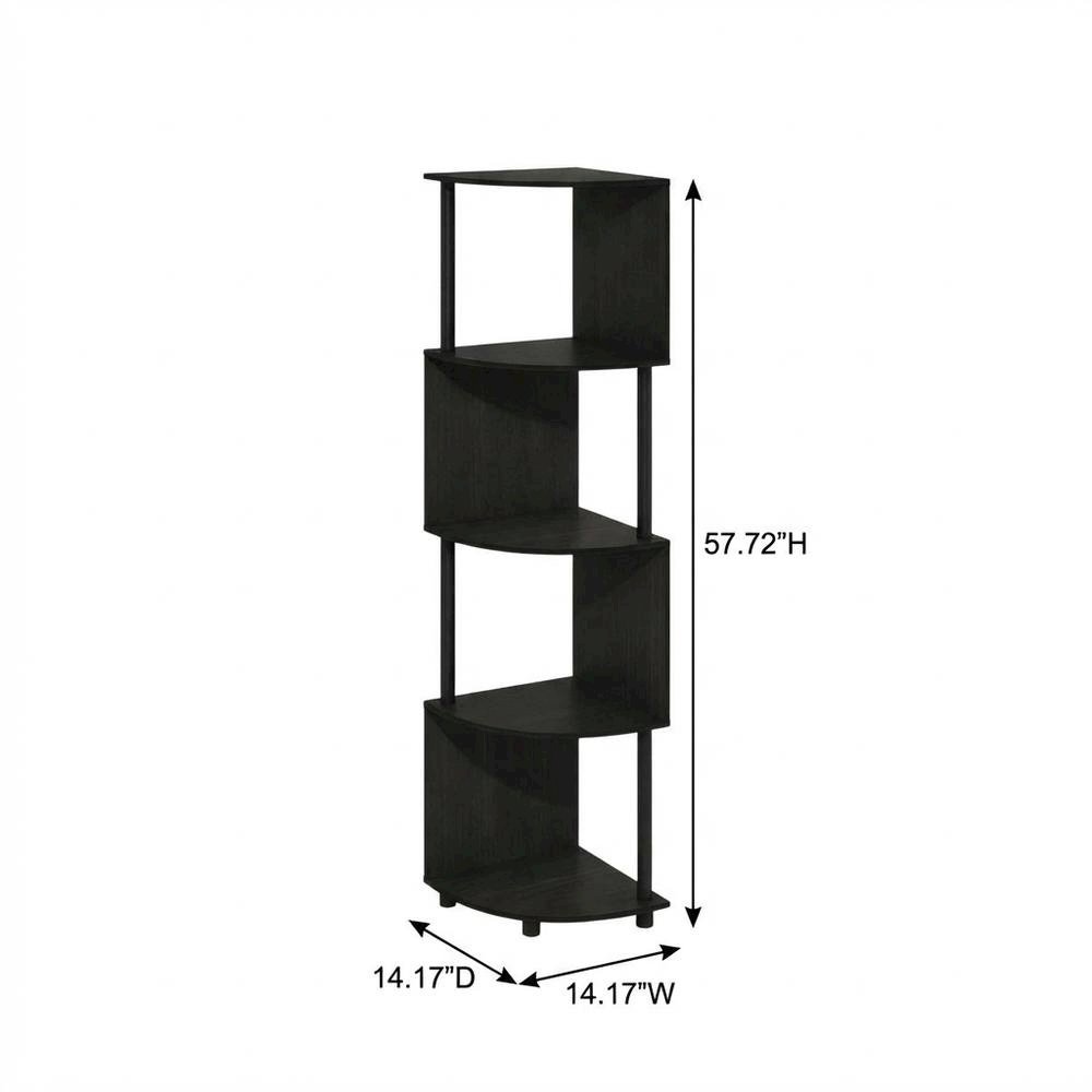 4-Tier Z-Shaped Corner Shelf Bookcase with Engineered Wood Finish