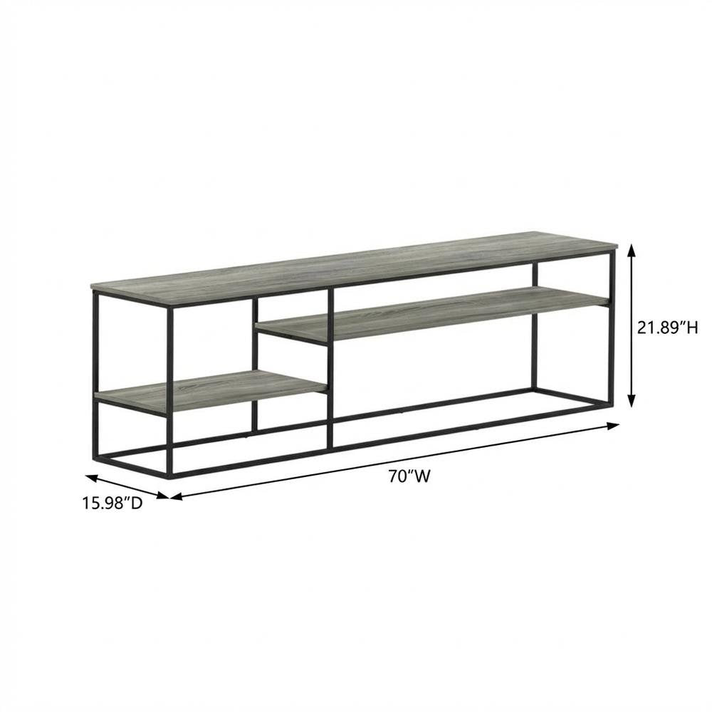 Engineered Wood TV Stand for Up to 78-Inch Screens with Storage Space