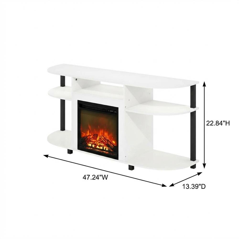 Entertainment Center Stand with Fireplace for 55-Inch TVs, Engineered Wood
