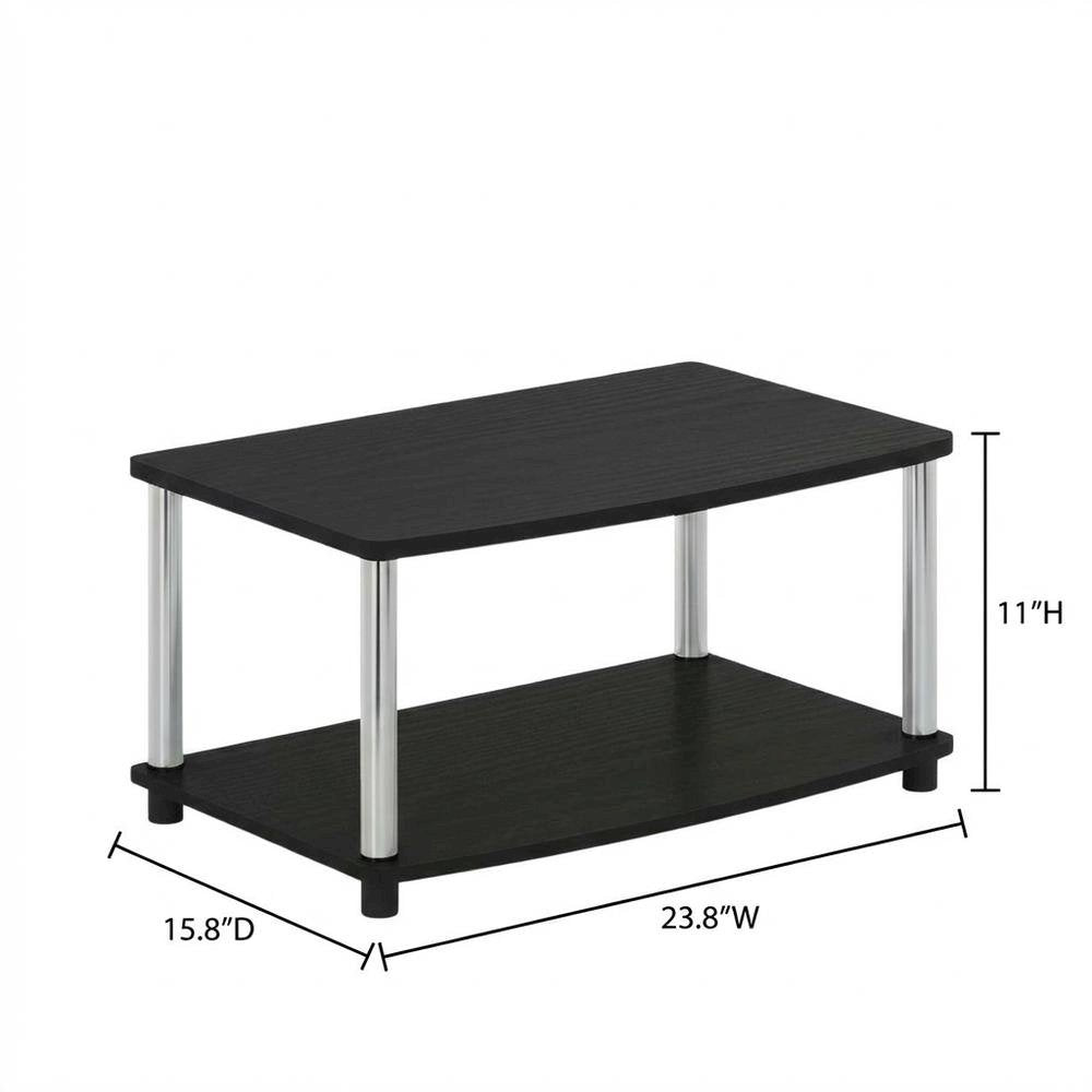 Engineered Wood TV Stand with Americano/Chrome Finish, Elevated Design