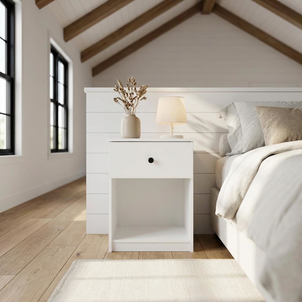 Engineered Wood nightstand with drawer and modern design for bedroom storage