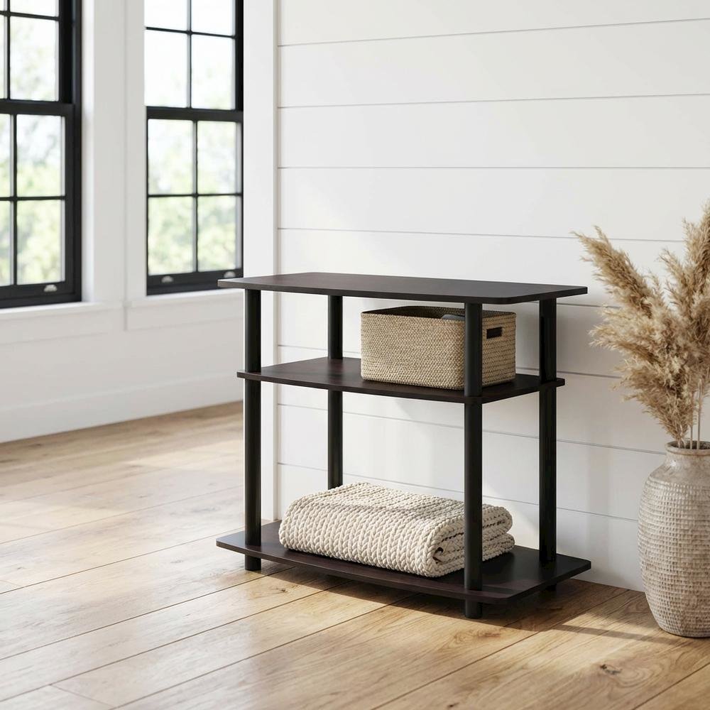 TV stand with 3-tier open shelves and modern design