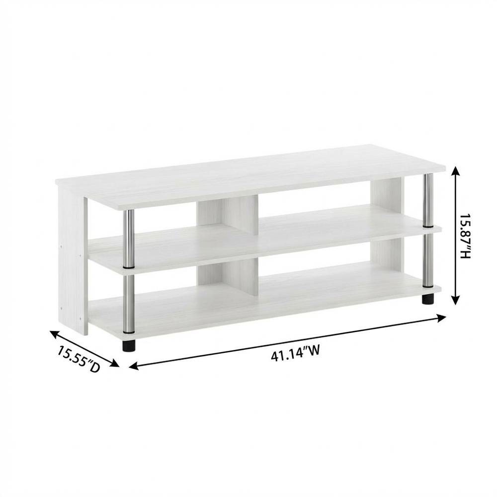 TV Stand, 3-Tier Design, Stainless Steel Tubes, up to 48 inches