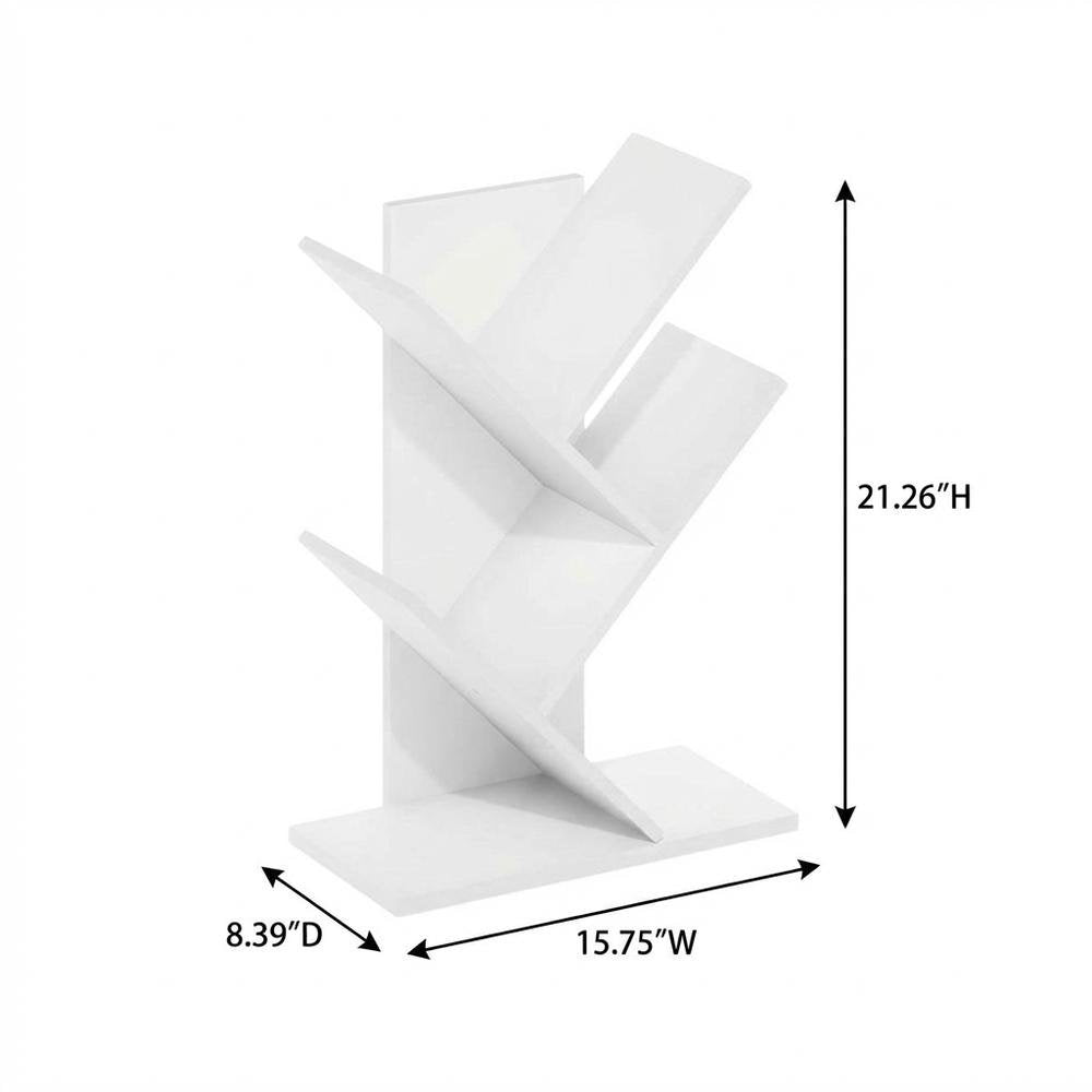 Engineered Wood White Bookcase - 15.75 W x 21.26 H x 8.39 D Dimensions