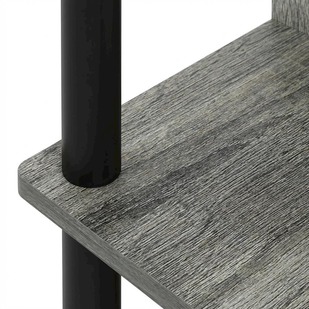 Compact French Oak Grey And Black Study Desk With Modern Design