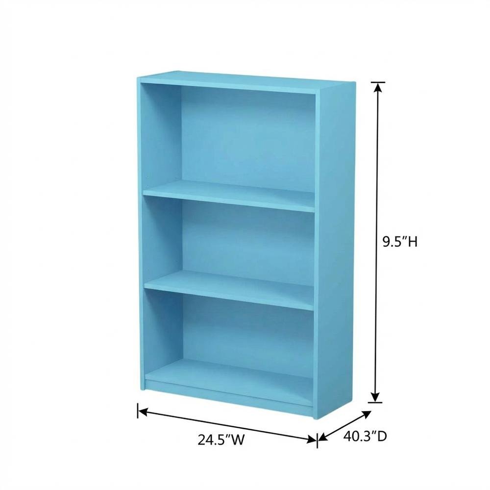 3-Tier Adjustable Shelf Bookcase with Engineered Wood Construction