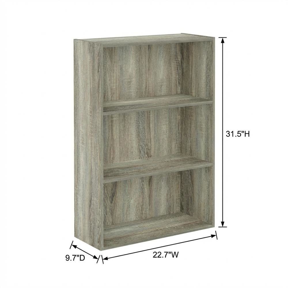 Engineered Wood Bookcase with Open Shelves in Sonoma Oak Finish