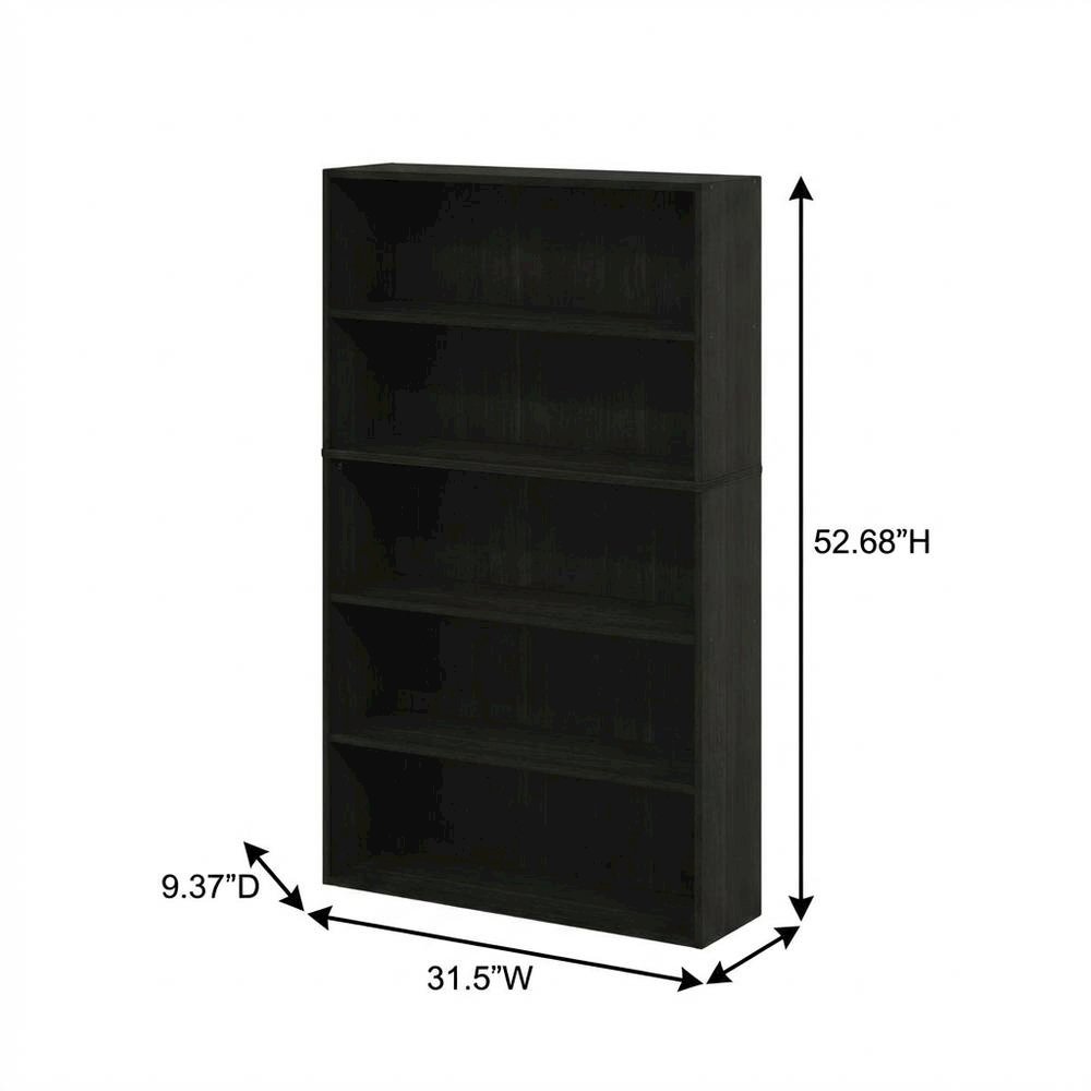 5-Tier Open Shelf Bookcase with Sturdy Engineered Wood Construction