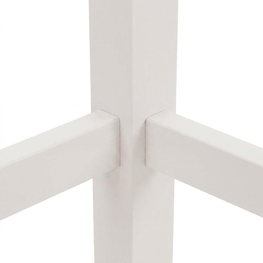 Wooden Backless Bar Stool with Footrest, Wood Bar Stools, White