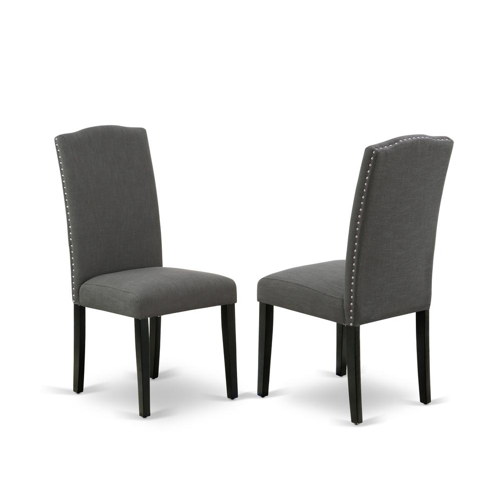 East West Furniture X697EN120-9 - 9-Piece Dining Room Set - 8 Parson Dining Chairs and Dining Room Table Solid Wood Structure