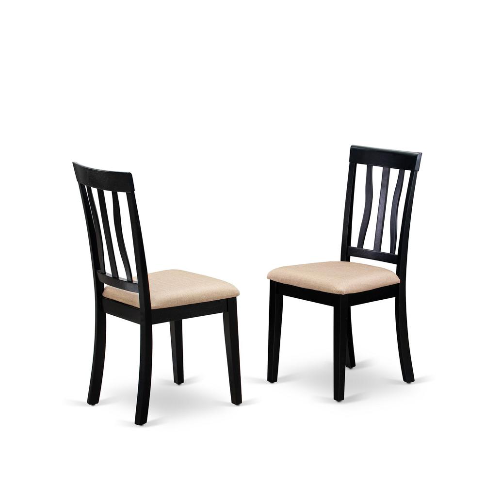 ANTI5-BLK-C 5 Pc Kitchen Table set-small Kitchen Table and 4 Kitchen Dining Chairs