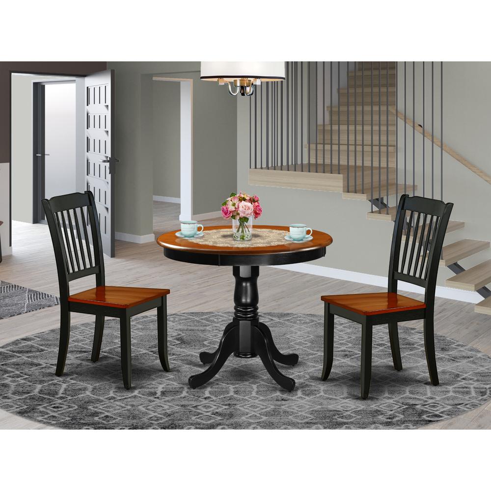 Dining Room Set Black & Cherry, ANDA3-BCH-W