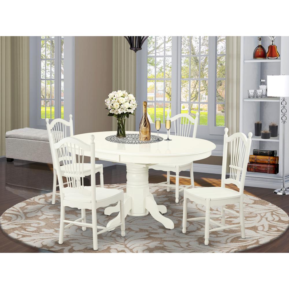 Dining Room Set Linen White, AVDO5-LWH-W