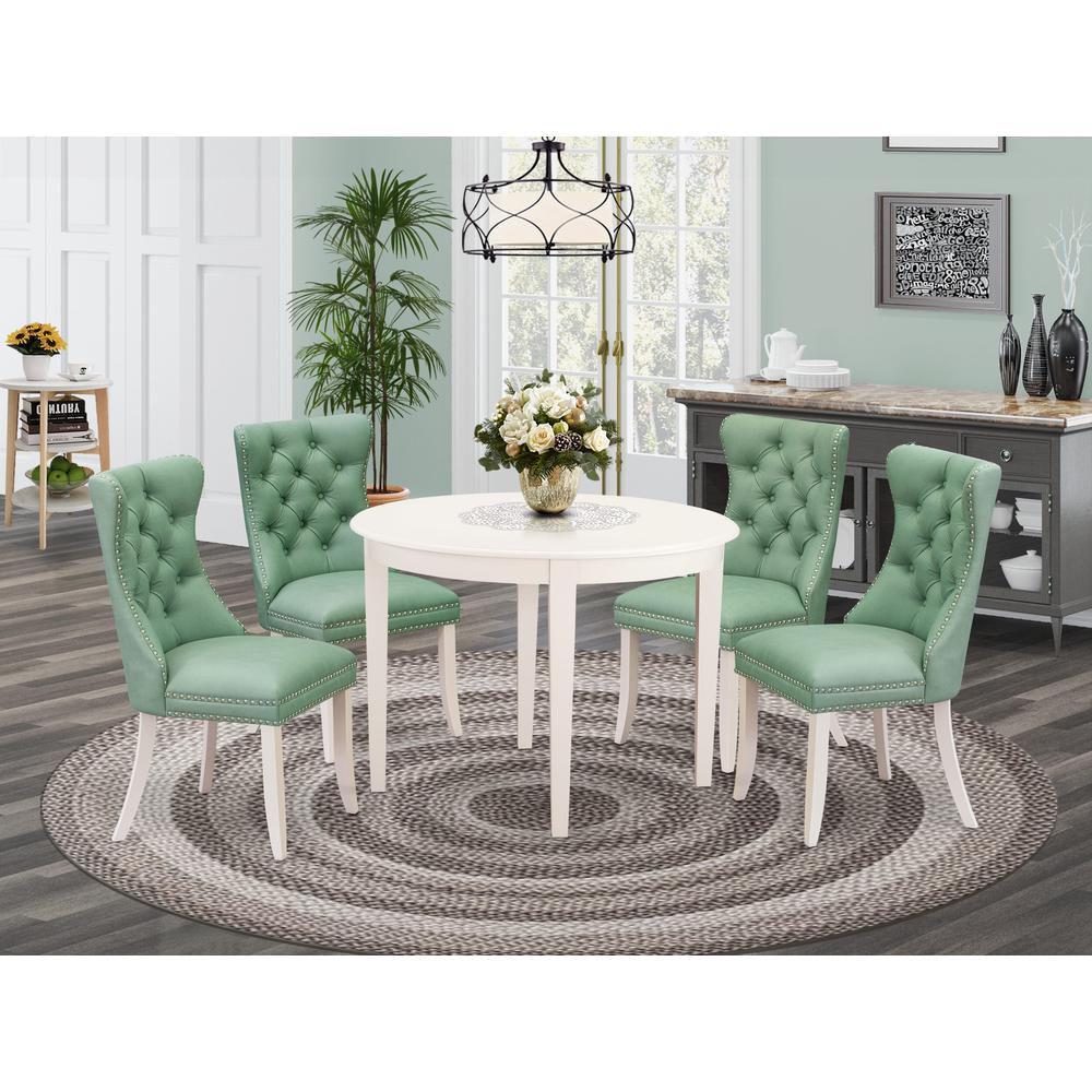 5 Piece Dining Room Furniture Set Consists of a Round Kitchen Table