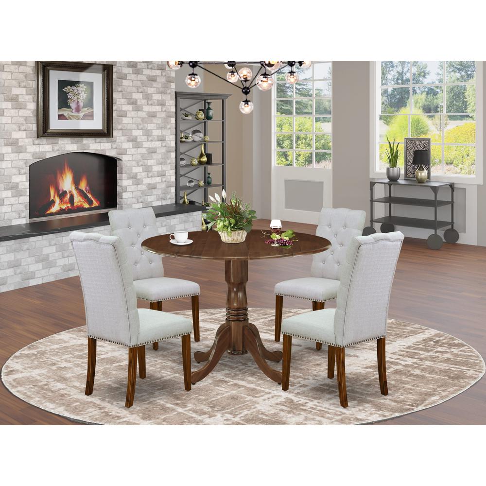 5 Pc Dinette Set Includes a Round Kitchen Table and 4 Parson Chairs