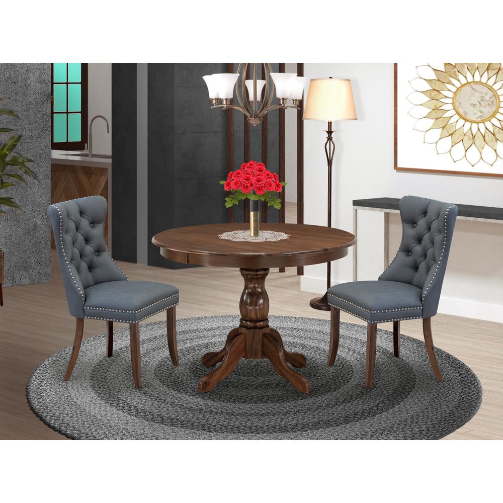 3 Piece Kitchen Table Set Includes a Round Dining Room Table and 2 Parson Chairs