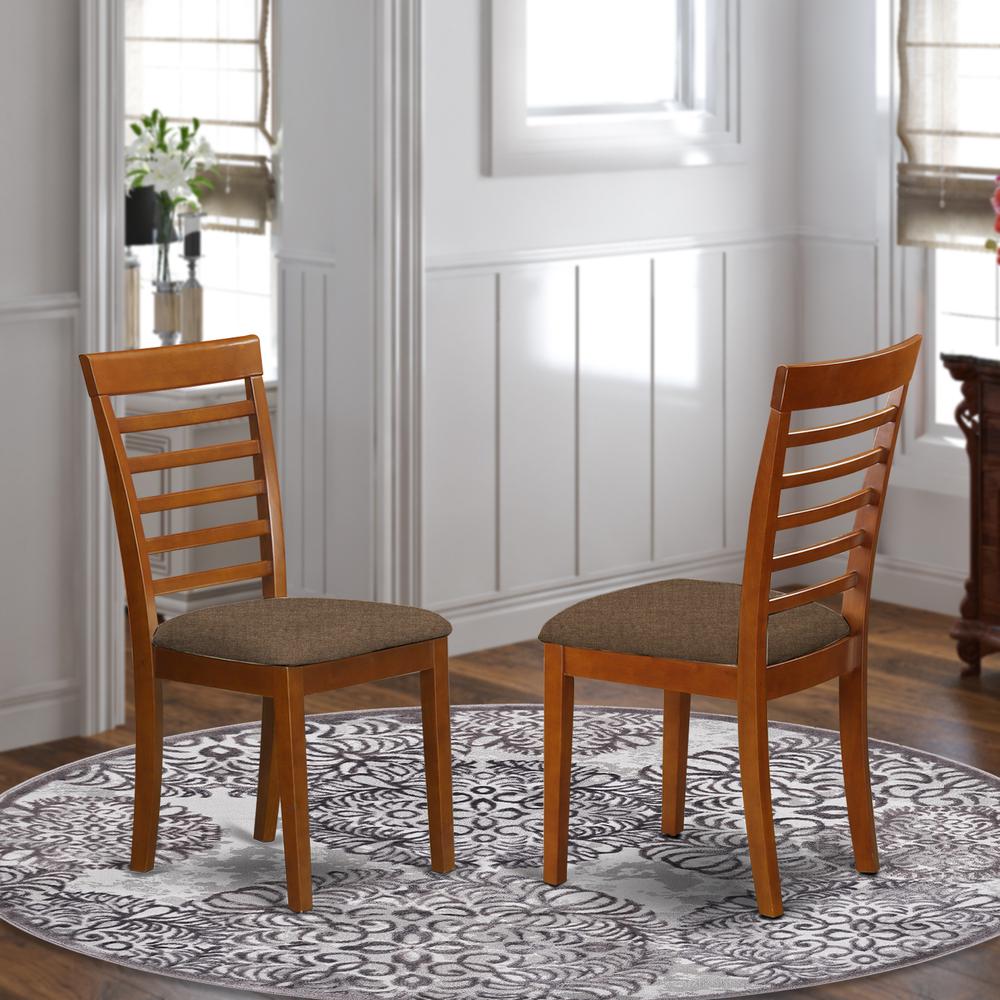 MLC-SBR-C Milan dining chair with Cushion Seat - Saddle Brown Finish