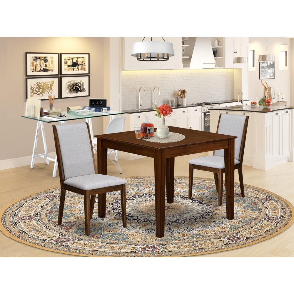 3 Pc Dining Room Set Consist of a Square Table and 2 Upholstered Chairs