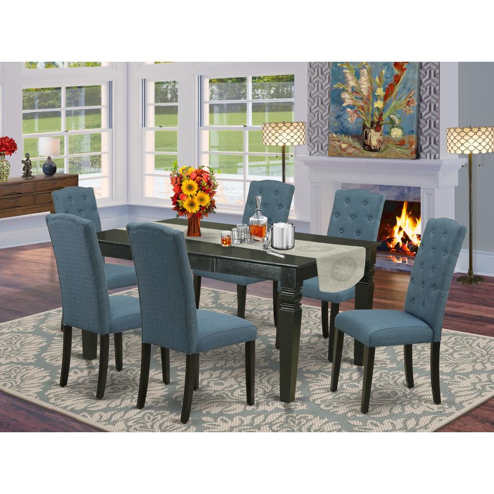 Dining Room Set Black, WECE7-BLK-21