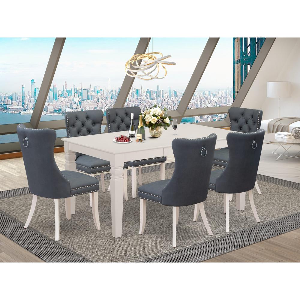7 Piece Dining Table Set Consists of a Rectangle Kitchen Table