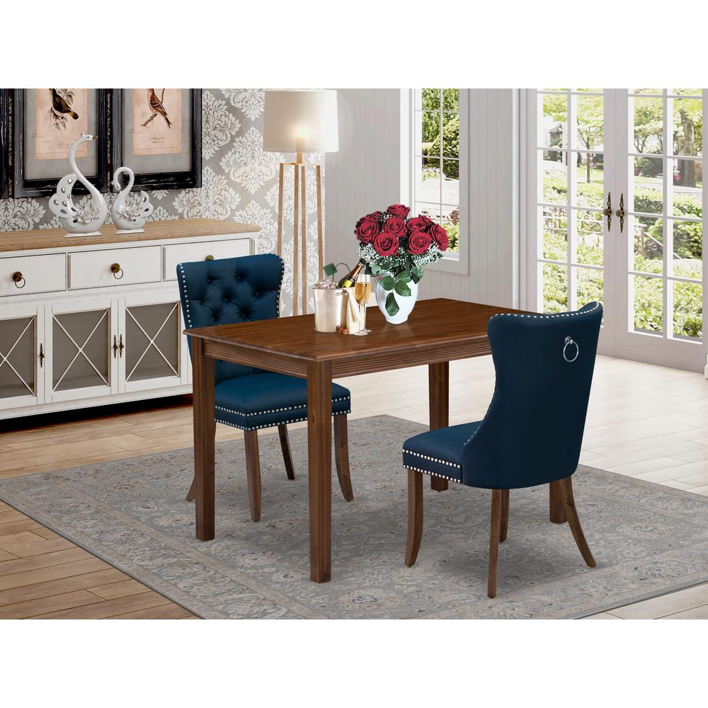 3 Piece Dining Table Set Consists of a Rectangle Solid Wood Table