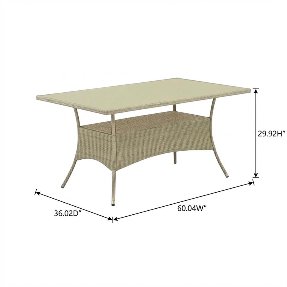Wicker Outdoor Bistro Table with Linen Finish and Durable Wicker Surface