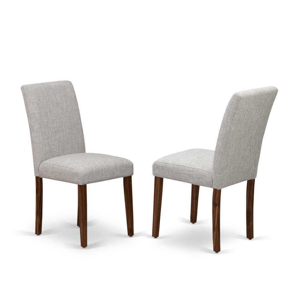 East West Furniture LMAB5-NN-35 5Pc Dining Set Offers a Dinette Table and 4 Parsons Dining Room Chairs with Doeskin Color Linen Fabric, Medium Size Table with Full Back Chairs, Sand Blasting Antique W