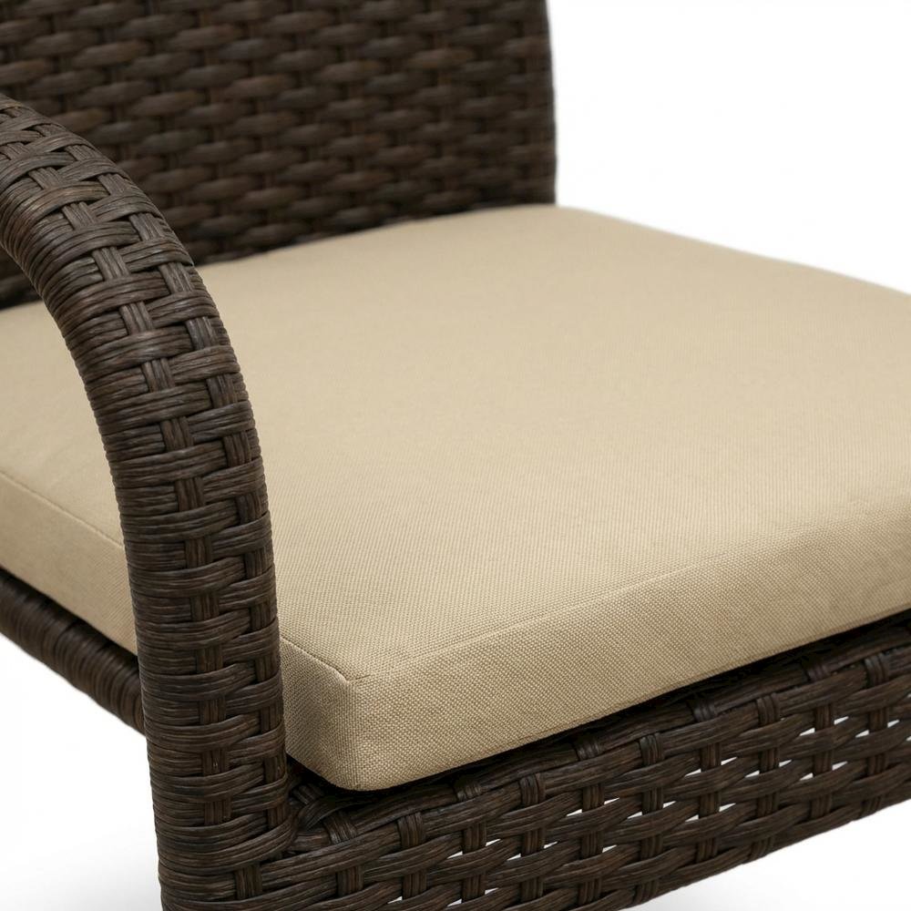 Brown Wicker Patio Chair Set of 2 with Durable Frame and Comfortable Seating