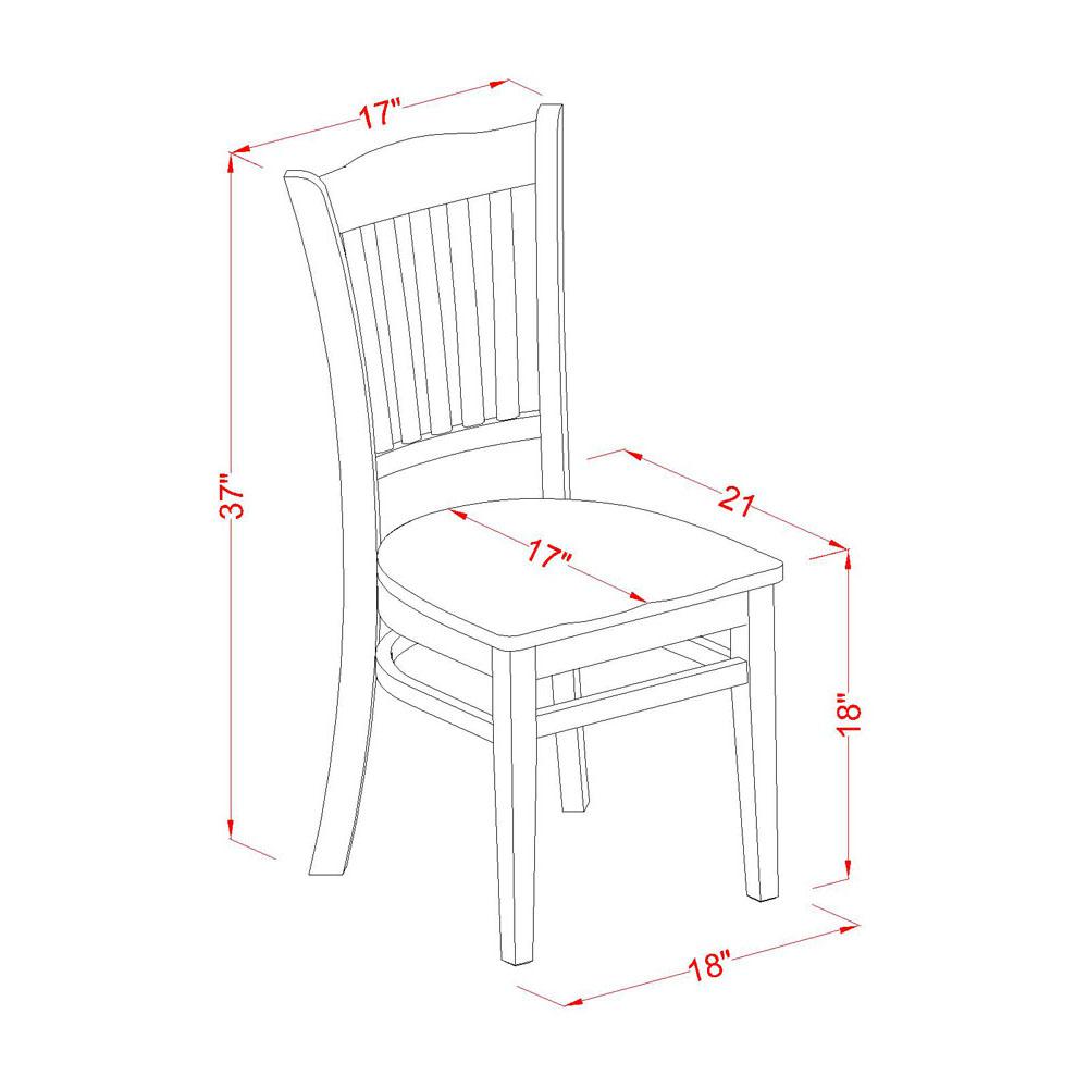 Groton Dining Chair With Wood Seat In Black Finish, Set of 2