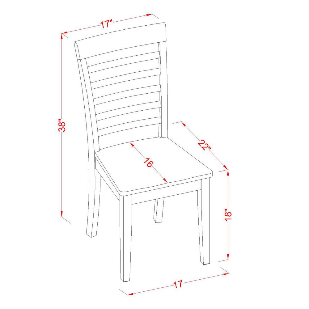 Milan Chair with Wood Seat - Mahogany Finish, Set of 2