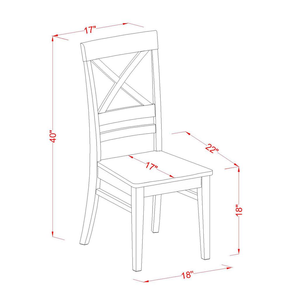 Quincy Dining Dining room Chair With X-Back in Black & Cherry Finish, Set of 2
