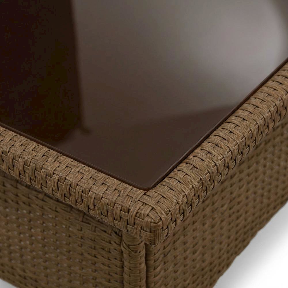 Brown Wicker Patio Set with Dining Table and 6 Outdoor Chairs