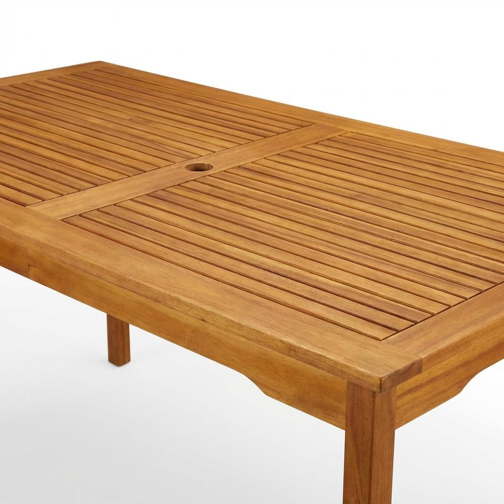 Oil-Finished Wooden Patio Set with Dining Table and 6 Chairs