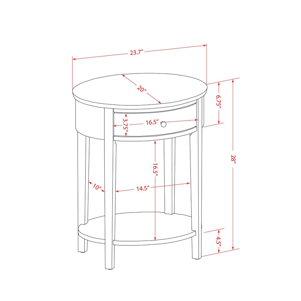 HI-14-ET Mid Century Nightstand with 1 Mid Century Modern Drawer, Stable and Sturdy Constructed - Urban Gray Finish