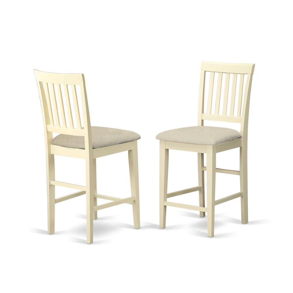 VERN5-WHI-C 5 Pc counter height pub set - counter height Table and 4 Kitchen Dining Chairs.