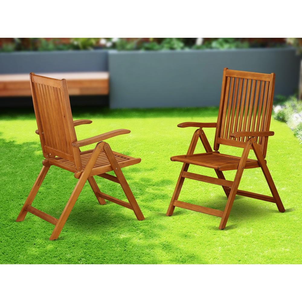 Wooden Patio Chair Natural Oil set of 2 , BCNC5NA