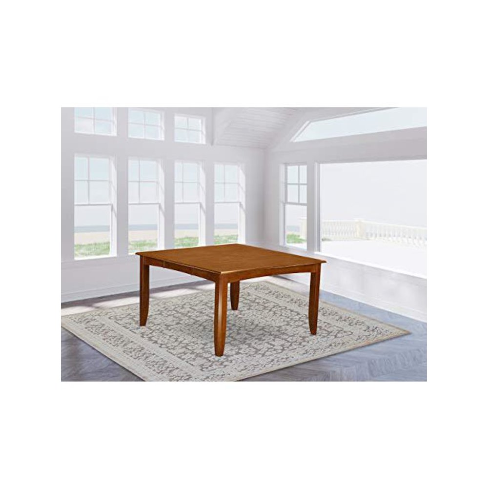 Parfait Square Table with 18"Butterfly Leaf - Saddle Brown Finish
