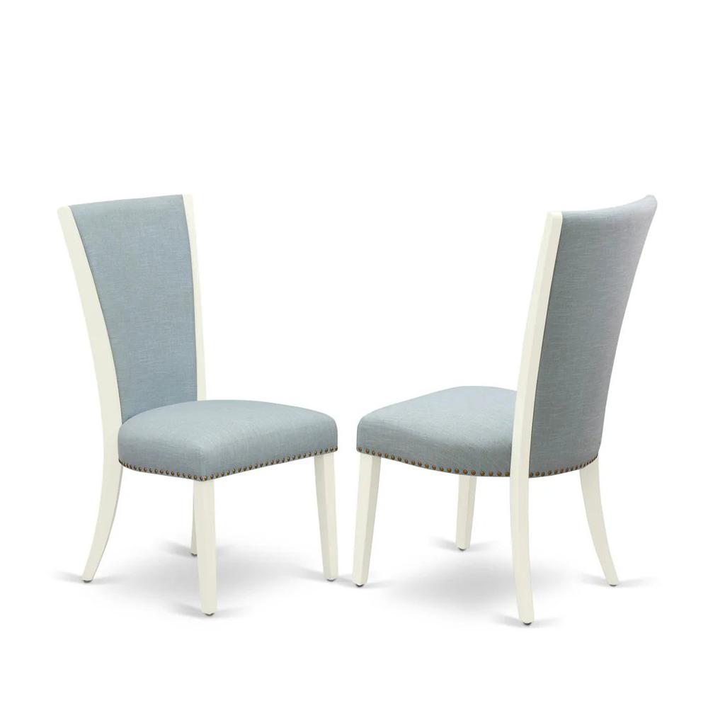 BOVE3-WHI-15 3 Piece Dining Table Set - 2 Dining Chair with High Back and 1 Dining Table - Linen White Finish