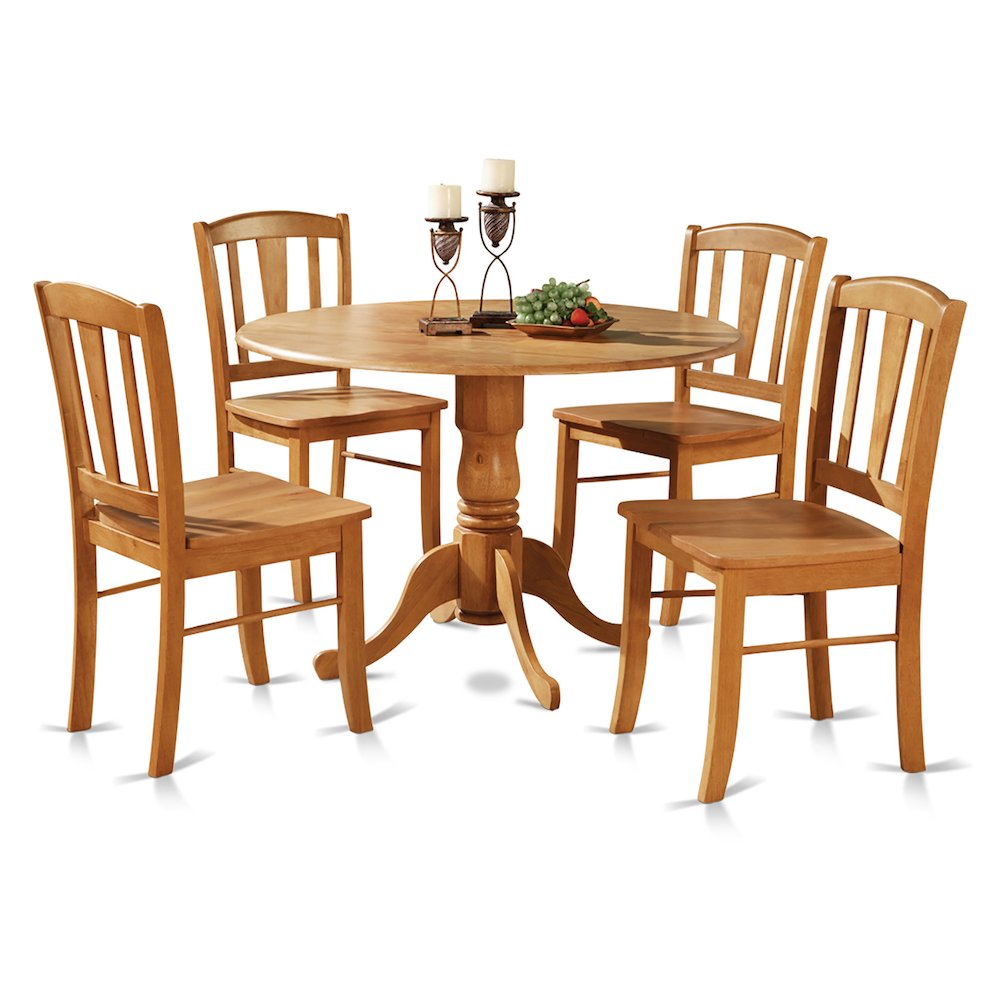 5 Pc small Kitchen Table and Chairs set-round Table and 4 dinette Chairs Chairs