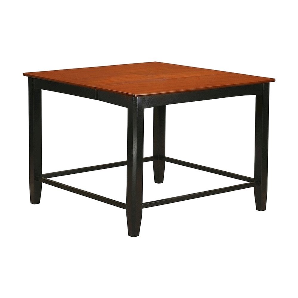 Solid Wood High Top Counter Height Pub Table and Chairs 9 Piece, Black & Cherry