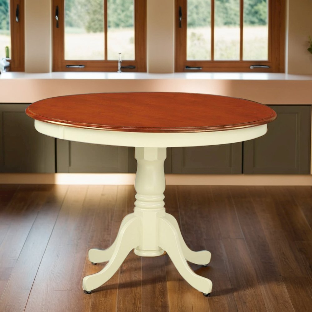 Small Round Kitchen Table for Dining Room with Classic Wooden Finish